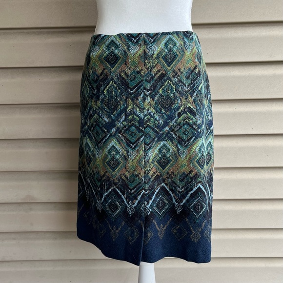 •J.Jill• Boho Print Textured Knit Skirt - Size XL Petite - Picture 4 of 7